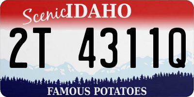 ID license plate 2T4311Q