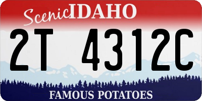ID license plate 2T4312C