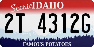 ID license plate 2T4312G