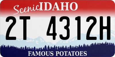 ID license plate 2T4312H