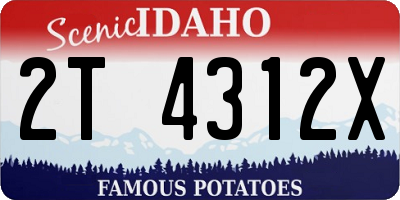 ID license plate 2T4312X