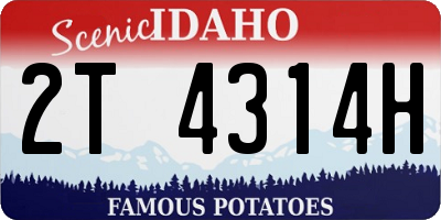 ID license plate 2T4314H