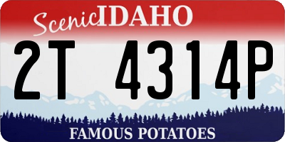 ID license plate 2T4314P