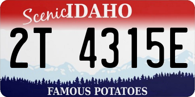 ID license plate 2T4315E