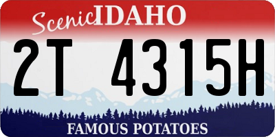 ID license plate 2T4315H