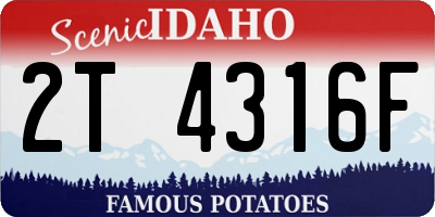 ID license plate 2T4316F