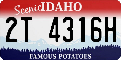 ID license plate 2T4316H