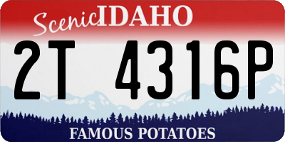 ID license plate 2T4316P