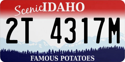 ID license plate 2T4317M