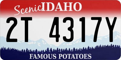 ID license plate 2T4317Y