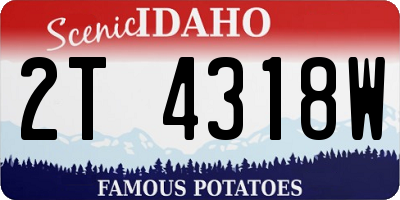 ID license plate 2T4318W
