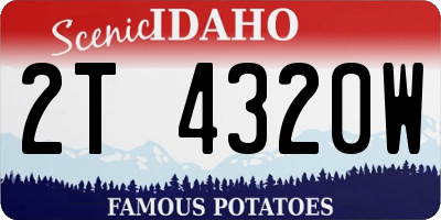 ID license plate 2T4320W