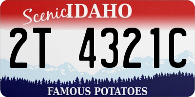 ID license plate 2T4321C