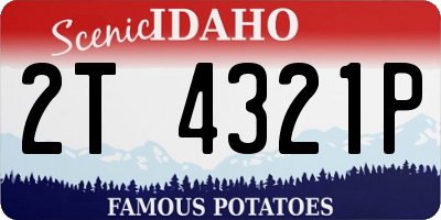 ID license plate 2T4321P