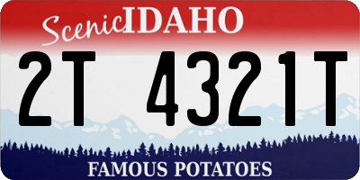 ID license plate 2T4321T