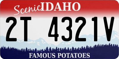 ID license plate 2T4321V