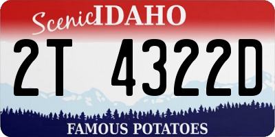 ID license plate 2T4322D