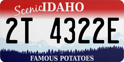 ID license plate 2T4322E