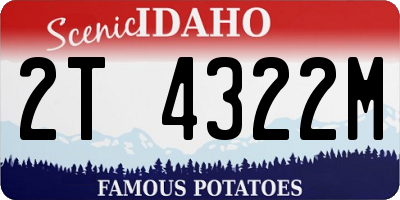 ID license plate 2T4322M