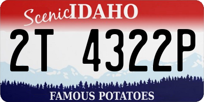 ID license plate 2T4322P