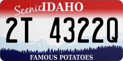ID license plate 2T4322Q