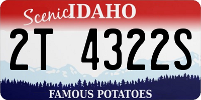 ID license plate 2T4322S
