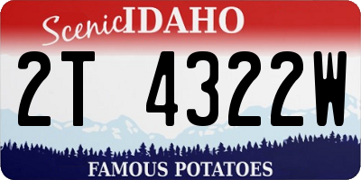 ID license plate 2T4322W