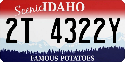 ID license plate 2T4322Y