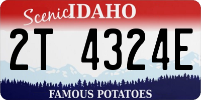 ID license plate 2T4324E