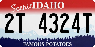 ID license plate 2T4324T