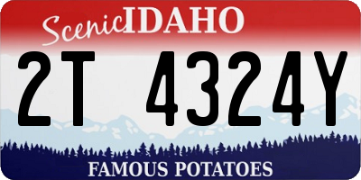 ID license plate 2T4324Y