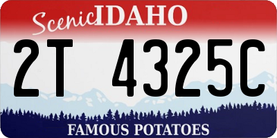ID license plate 2T4325C