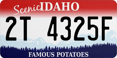 ID license plate 2T4325F