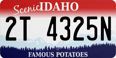 ID license plate 2T4325N