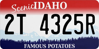 ID license plate 2T4325R