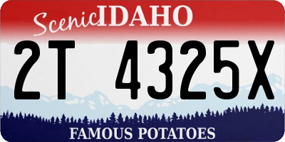 ID license plate 2T4325X