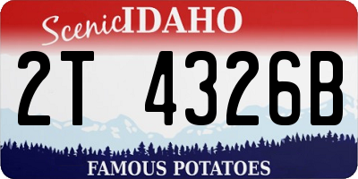 ID license plate 2T4326B