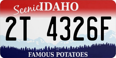 ID license plate 2T4326F