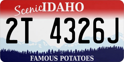 ID license plate 2T4326J
