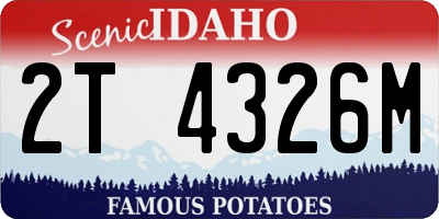 ID license plate 2T4326M