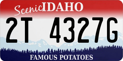 ID license plate 2T4327G
