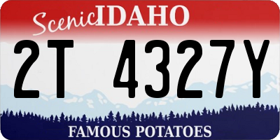 ID license plate 2T4327Y