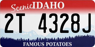 ID license plate 2T4328J