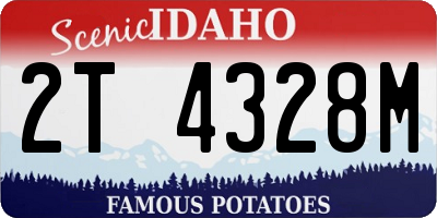 ID license plate 2T4328M