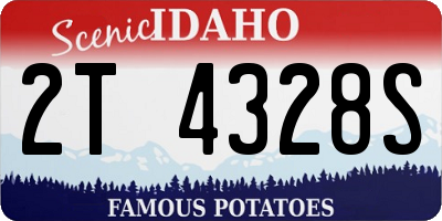 ID license plate 2T4328S