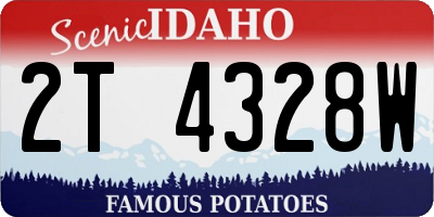 ID license plate 2T4328W