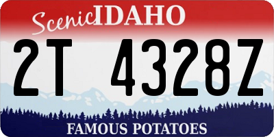 ID license plate 2T4328Z