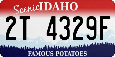 ID license plate 2T4329F