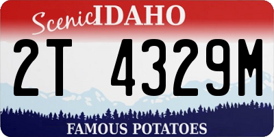 ID license plate 2T4329M
