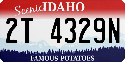 ID license plate 2T4329N